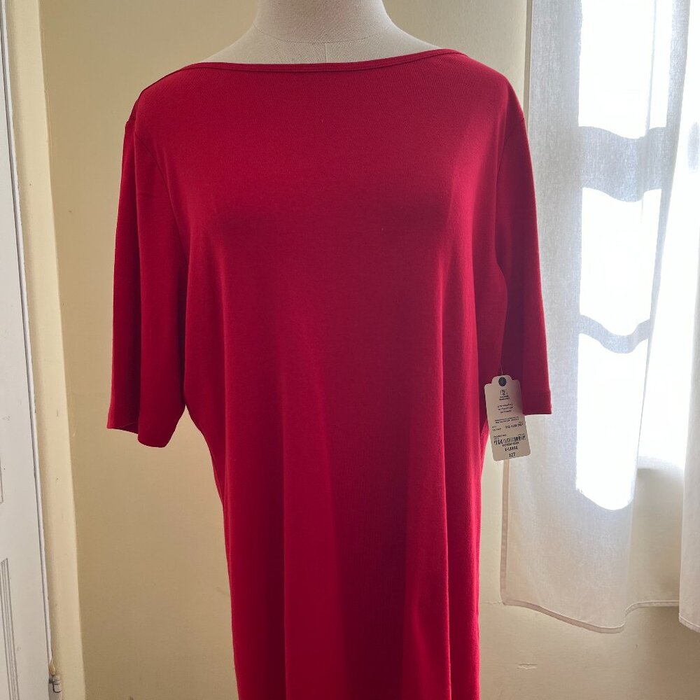 Karen Scott Holiday Red Tee - XL  NWT